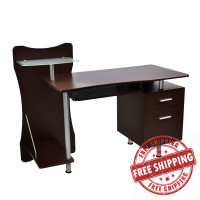 Techni Mobili RTA-325-CH36 Stylish Computer Desk with Storage, Chocolate